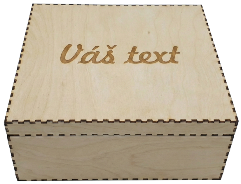 Personalizovaná drevená krabička - Veľkosť: 10x10x10cm, Veko: Nie