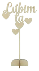 Kvetinový zápich s nápisom ( Lúbim ťa )