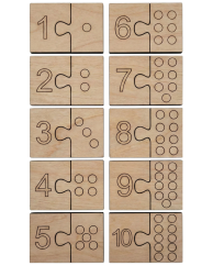 Drevené puzzle Čísla a Bodky