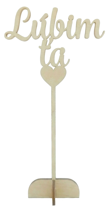 Kvetinový zápich s nápisom ( Lúbim ťa ) - Výška zápichu: 30cm, Podstavec: Nie, Varianta: 3