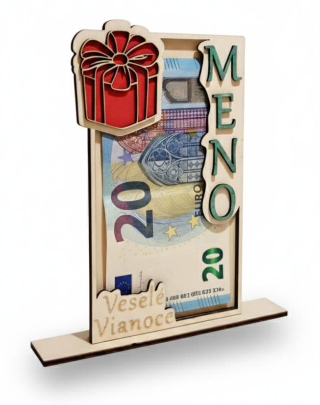 Drevená Obálka na Peniaze