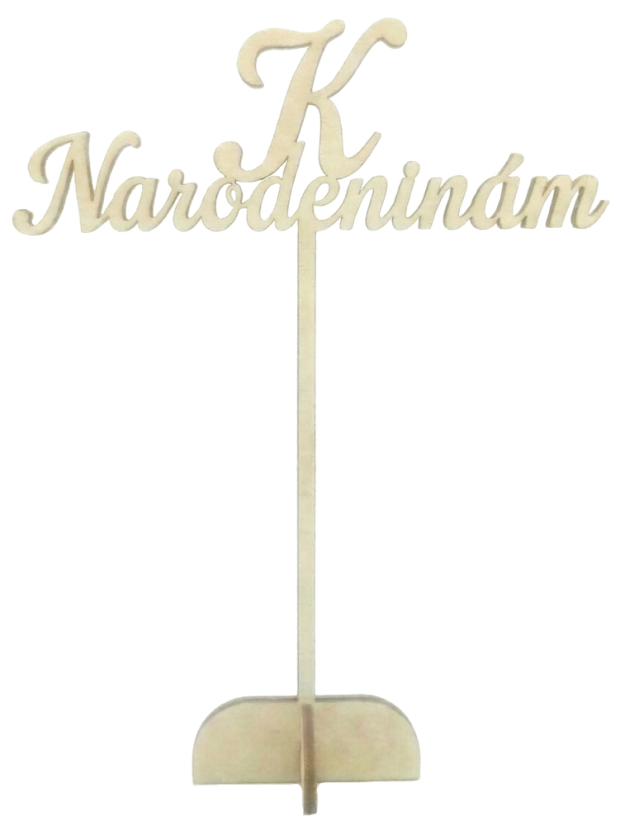 Kvetinový zápich s nápisom ( K narodeninám )