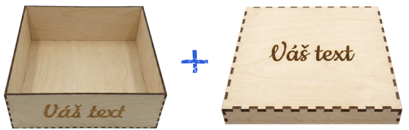 Personalizovaná drevená krabička - Veľkosť: 10x10x10cm, Veko: Nie