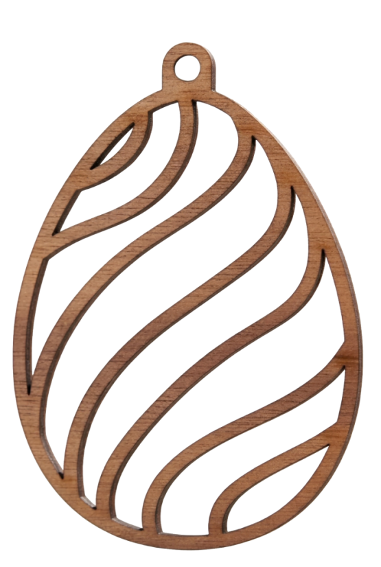 Drevená vyrezávaná kraslica – Prírodná veľkonočná ozdoba