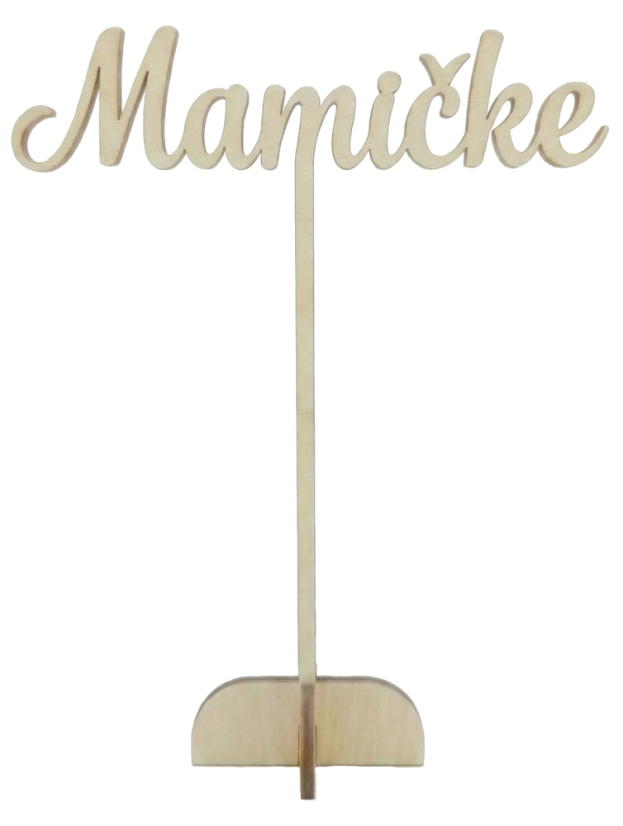 Kvetinový zápich s nápisom ( Mamičke ) - Výška zápichu: 20cm, Podstavec: Nie