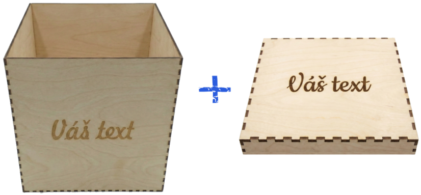 Personalizovaná drevená krabička - Veľkosť: 10x10x10cm, Veko: Nie