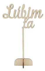 Kvetinový zápich s nápisom ( Lúbim ťa )