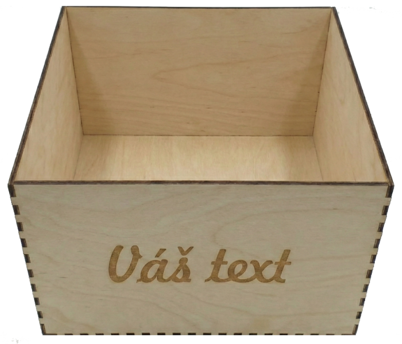 Personalizovaná drevená krabička - Veľkosť: 10x10x10cm, Veko: Nie