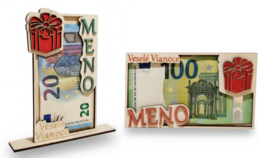 Drevená Obálka na Peniaze