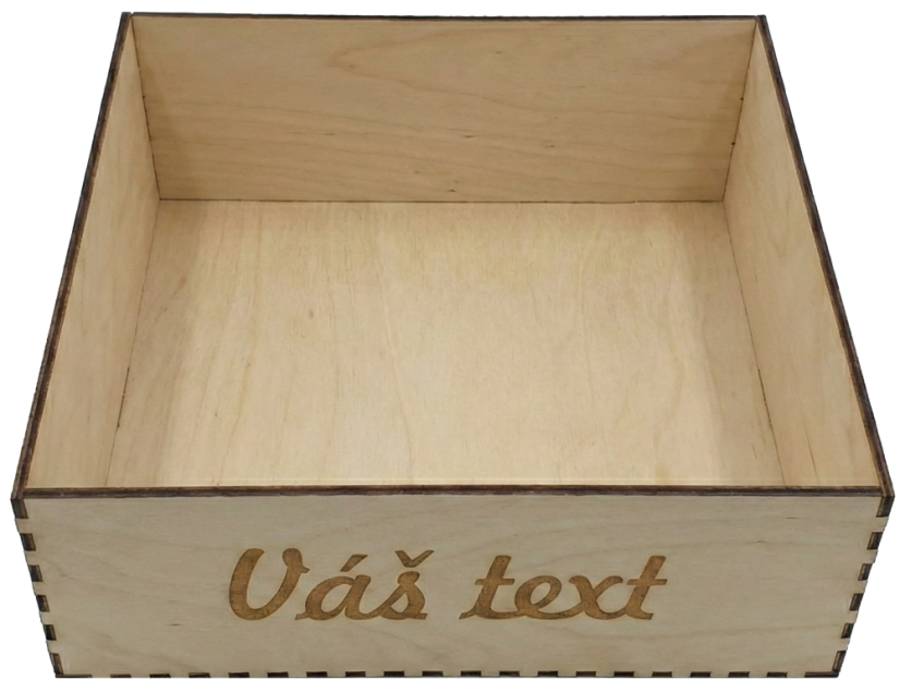 Personalizovaná drevená krabička - Veľkosť: 10x10x10cm, Veko: Nie