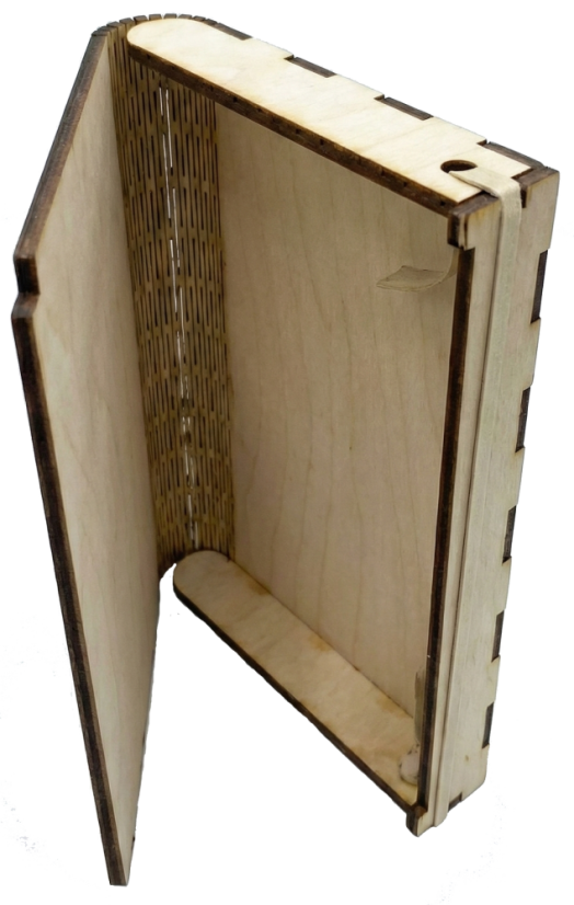Drevená krabička s "knižným" otváraním